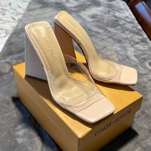 NWT Clear Nude Sandals